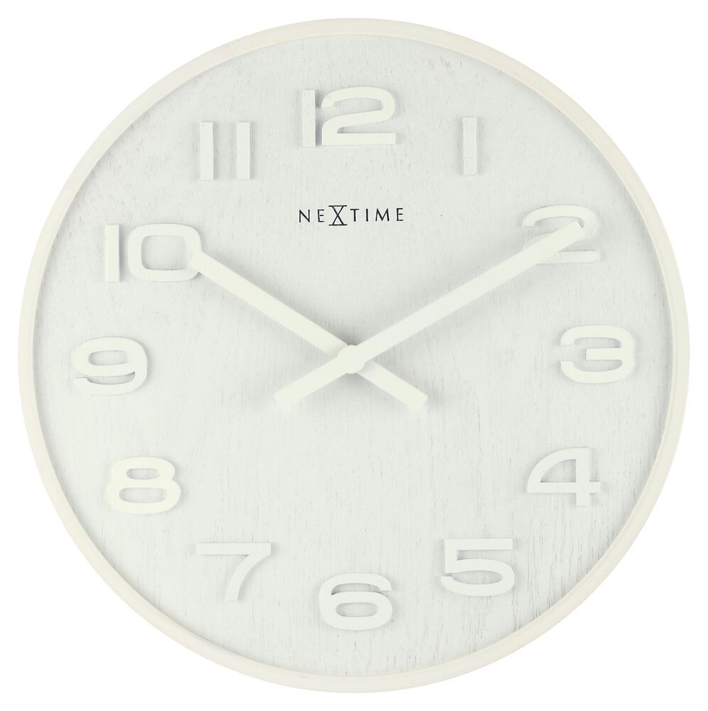 SELSEY Zegar ścienny Wood Wood 36 cm biały