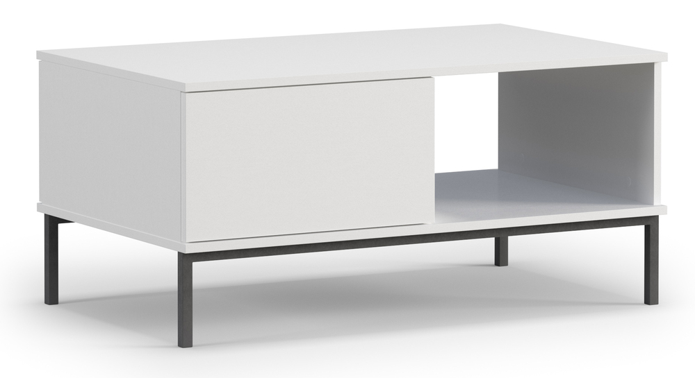 SELSEY Ława Perila z dwiema szufladami biała