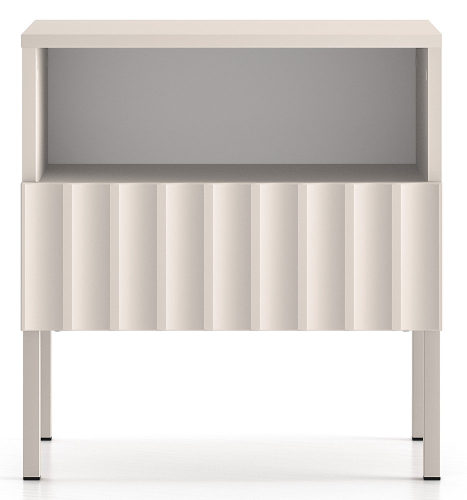 SELSEY Szafka nocna Derriva z ryflowanymi frontami 50 cm kaszmir