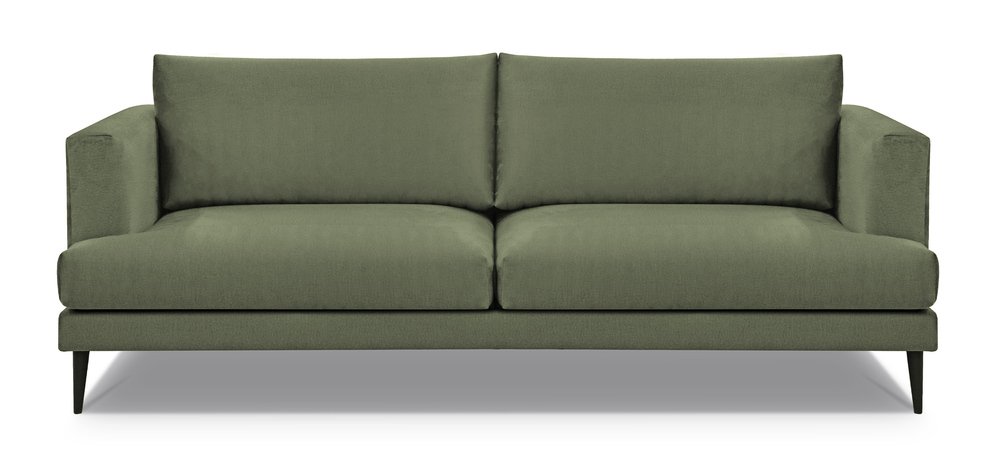 SELSEY Sofa dwuosobowa Dragato oliwkowa welur