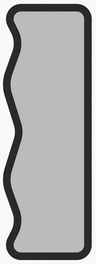 SELSEY Lustro stojące Asel 160x50 cm w czarnej ramie z asymetrycznymi falami