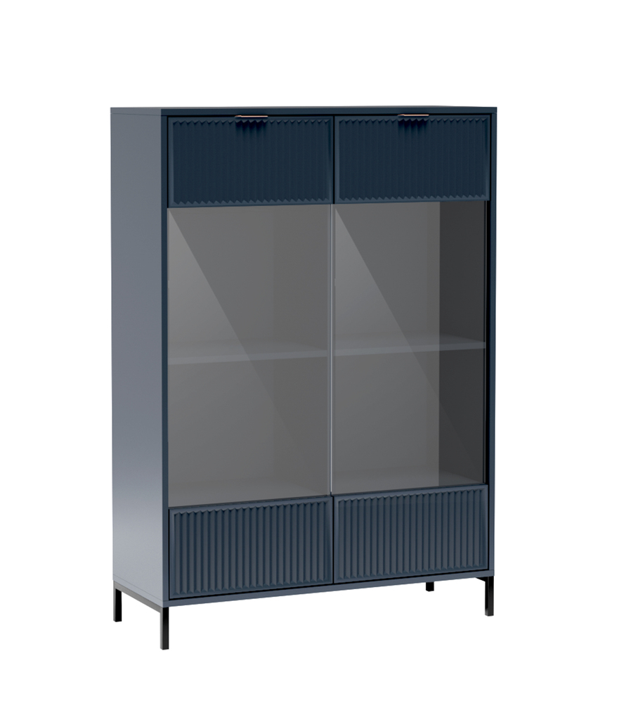 SELSEY Witryna dwudrzwiowa Passimo z oświetleniem LED 104 cm ciemny granat