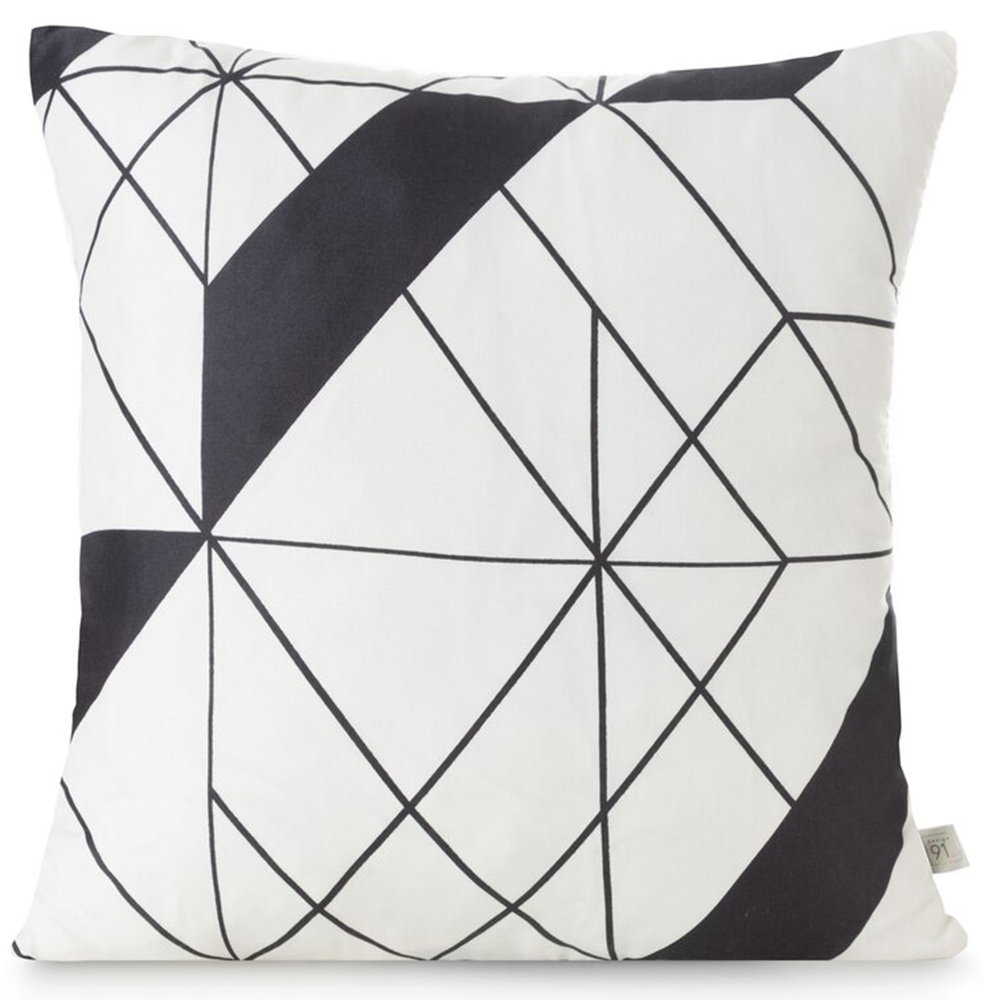 SELSEY Poszewka na poduszkę Geo 40x40 cm czarno-beżowa