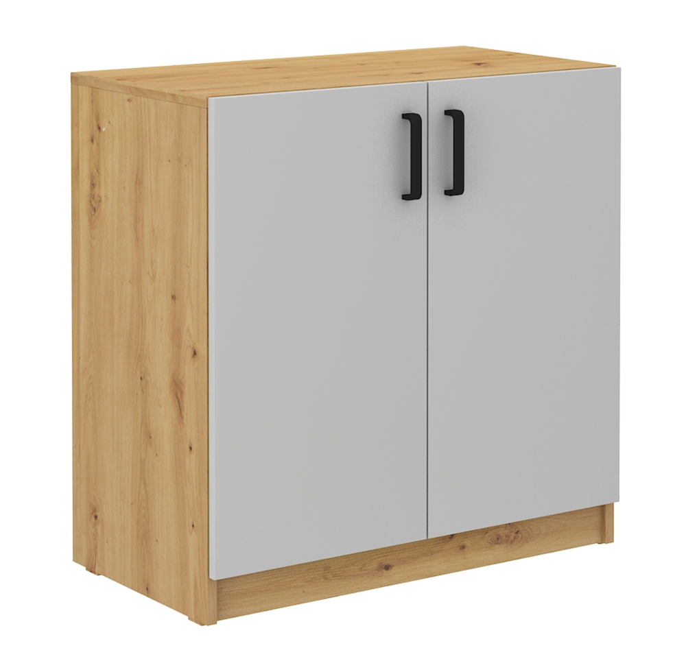 SELSEY Komoda Stundly dwudrzwiowa 80 cm Dąb artisan/Szary