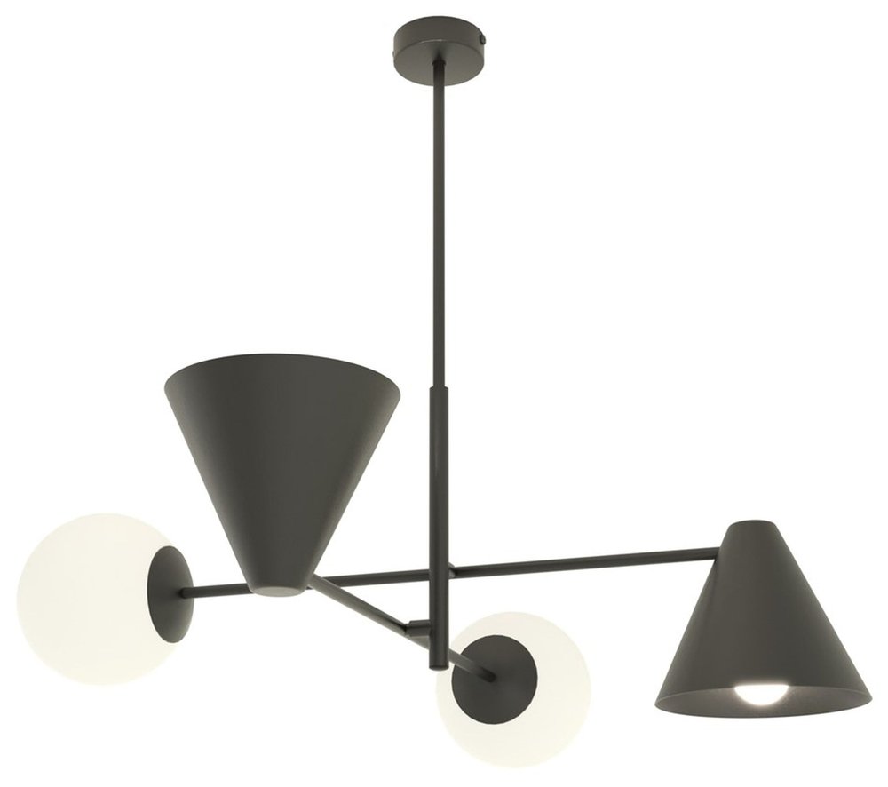 SELSEY Lampa wisząca Hermesen czarna x4