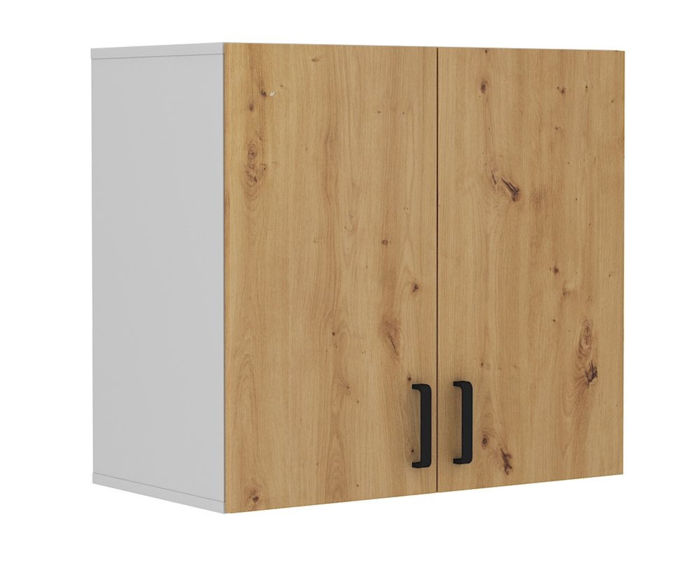 SELSEY Regał wiszący zamykany Stundly 80 cm Szary/Dąb artisan