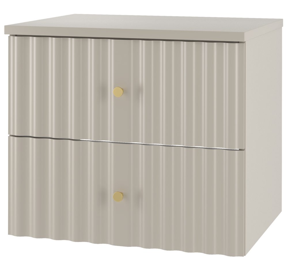 SELSEY Szafka łazienkowa z blatem Aqua 60 cm ryflowane fronty szary beż