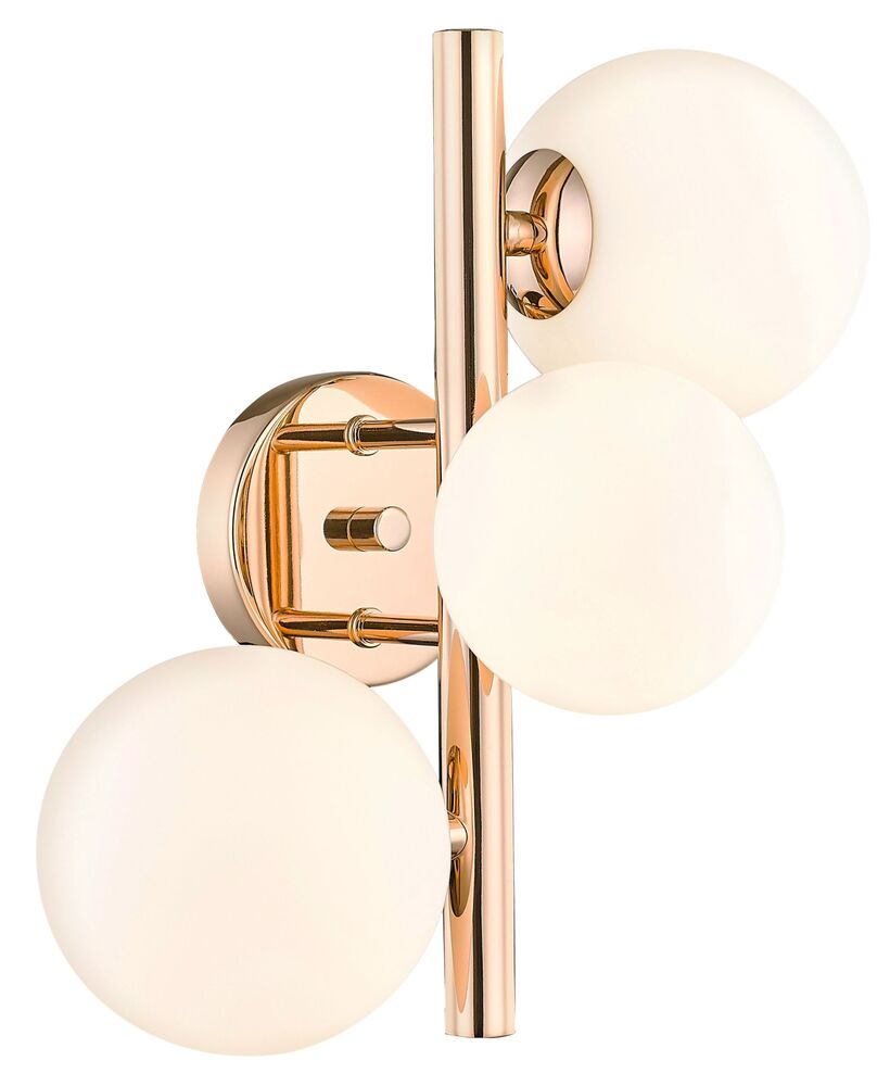 SELSEY Kinkiet Molecule x3 złoty z mlecznymi kloszami