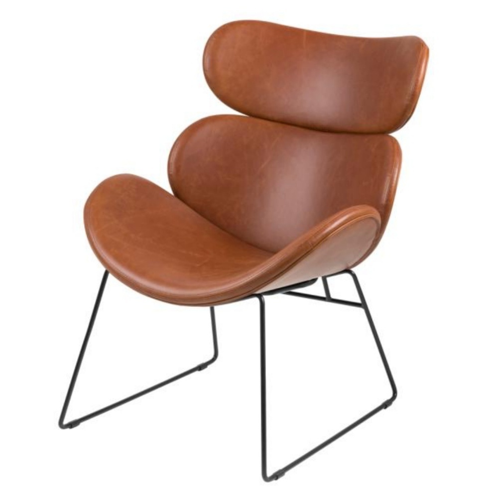 SELSEY Fotel wypoczynkowy Postira karmelowa ekoskóra