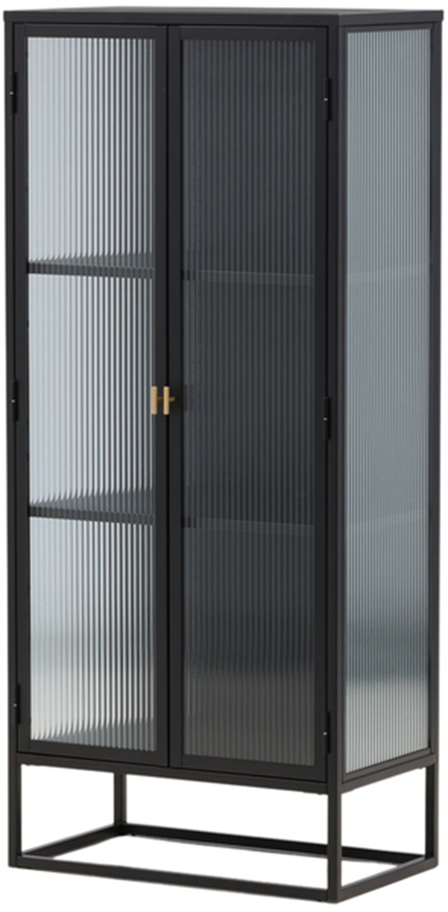 SELSEY Witryna metalowa Garis 160 cm czarna