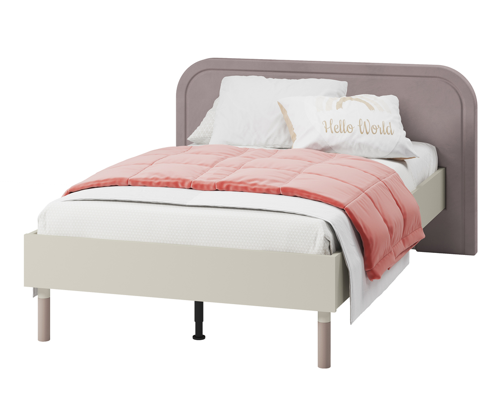 SELSEY Łóżko Harmony z tapicerowanym zagłówkiem 120 x 200 cm kaszmir/truflowy