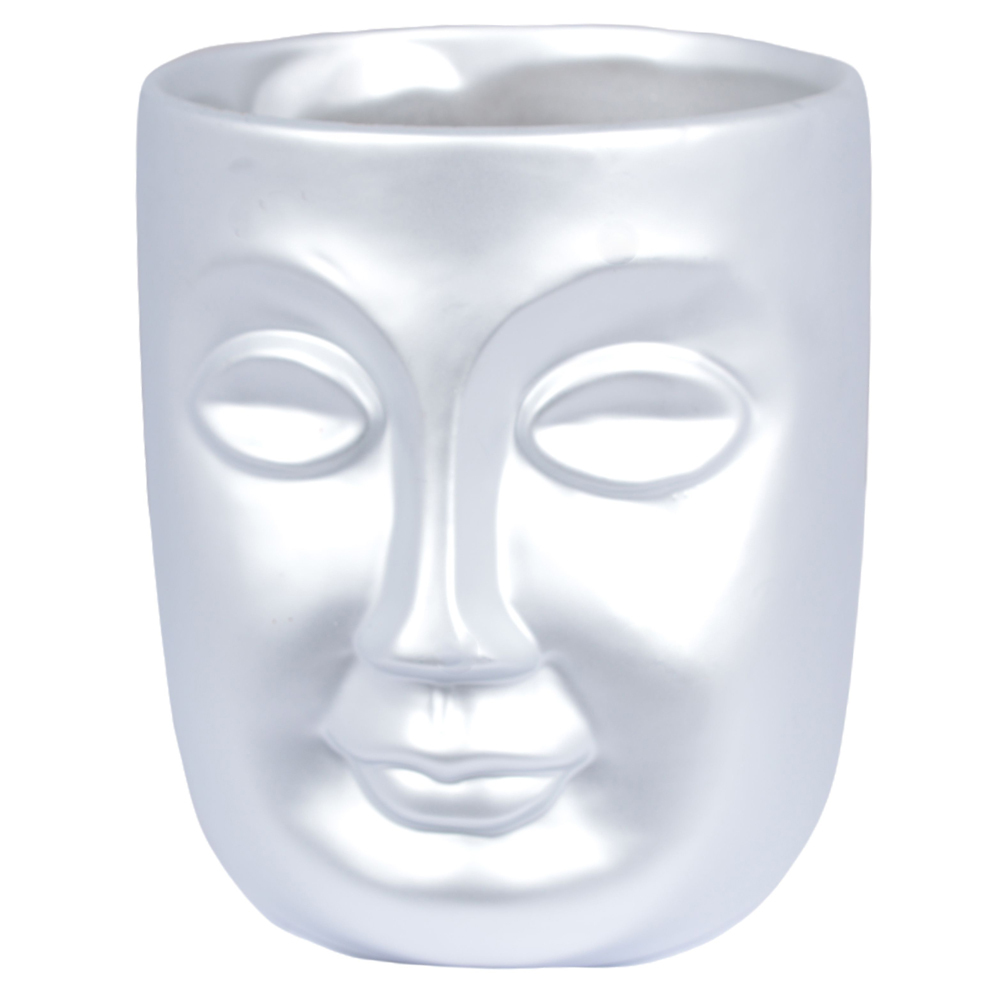 SELSEY Doniczka ceramiczna Tantury średnica 18 cm srebrna