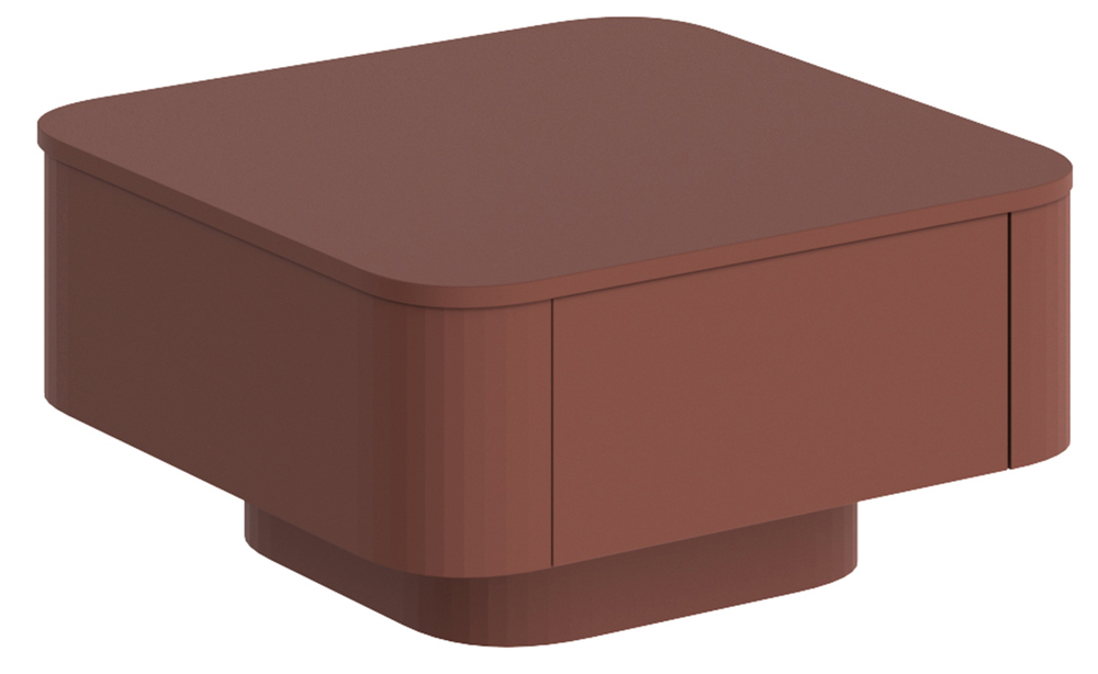 SELSEY Stolik kawowy Hilexed 80x80 cm bordowy mat z szufladą