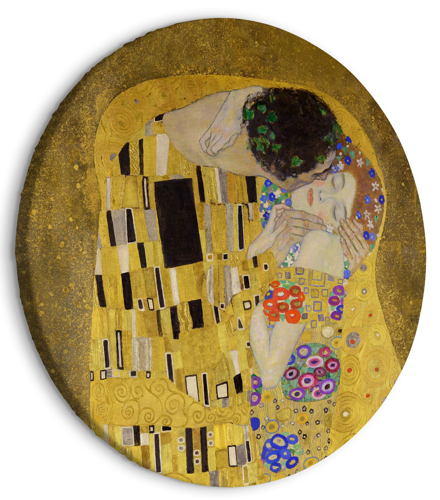 SELSEY Obraz okrągły Pocałunek Gustav Klimt średnica 80 cm
