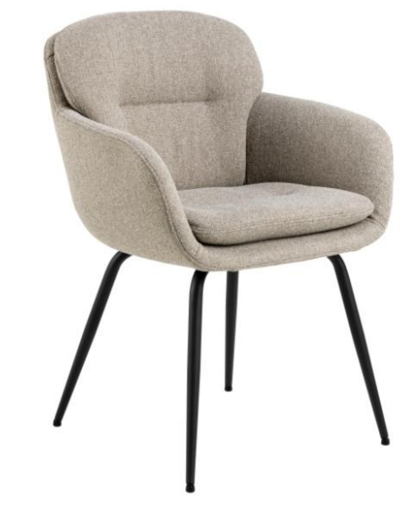 SELSEY Krzesło tapicerowane Larpil z podłokietnikami beżowe