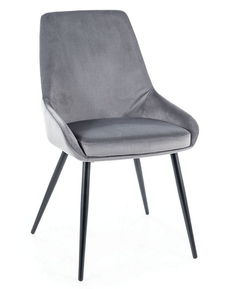 SELSEY Krzesło tapicerowane Digely szary velvet