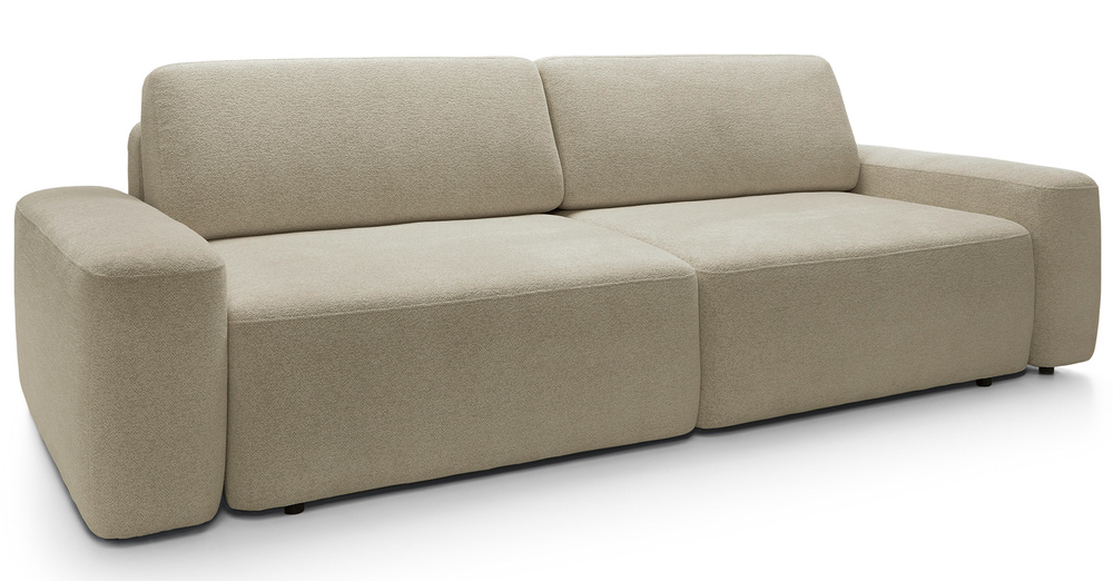 SELSEY Kanapa rozkładana trzyosobowa Baleo z pojemnikiem beżowa szenil