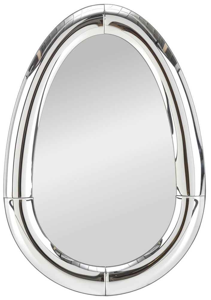 SELSEY Lustro ścienne Ivory 120x80 cm w srebrnej ramie gięte szkło