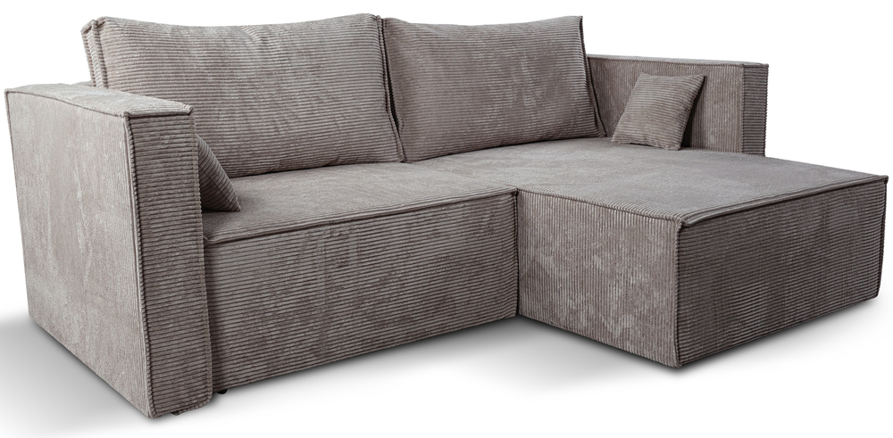 SELSEY Narożnik z funkcją spania Ontaro L-kształtny uniwersalny z pojemnikiem beżowy sztruks