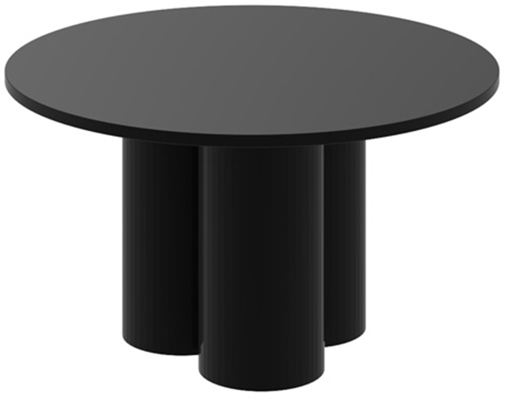 SELSEY Stolik kawowy Imprrese okrągły 80 cm czarny wysoki połysk