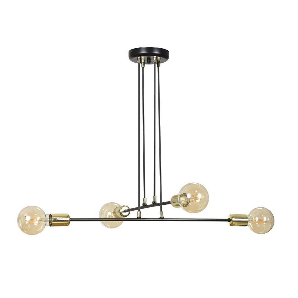 SELSEY Lampa wisząca Ormea czarna x4