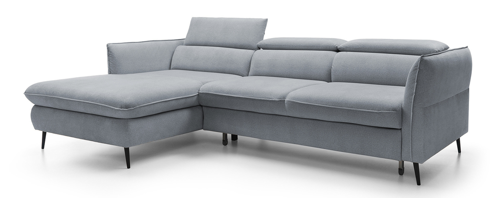 SELSEY Narożnik z funkcją spania Beira z pojemnikiem szary prawostronny