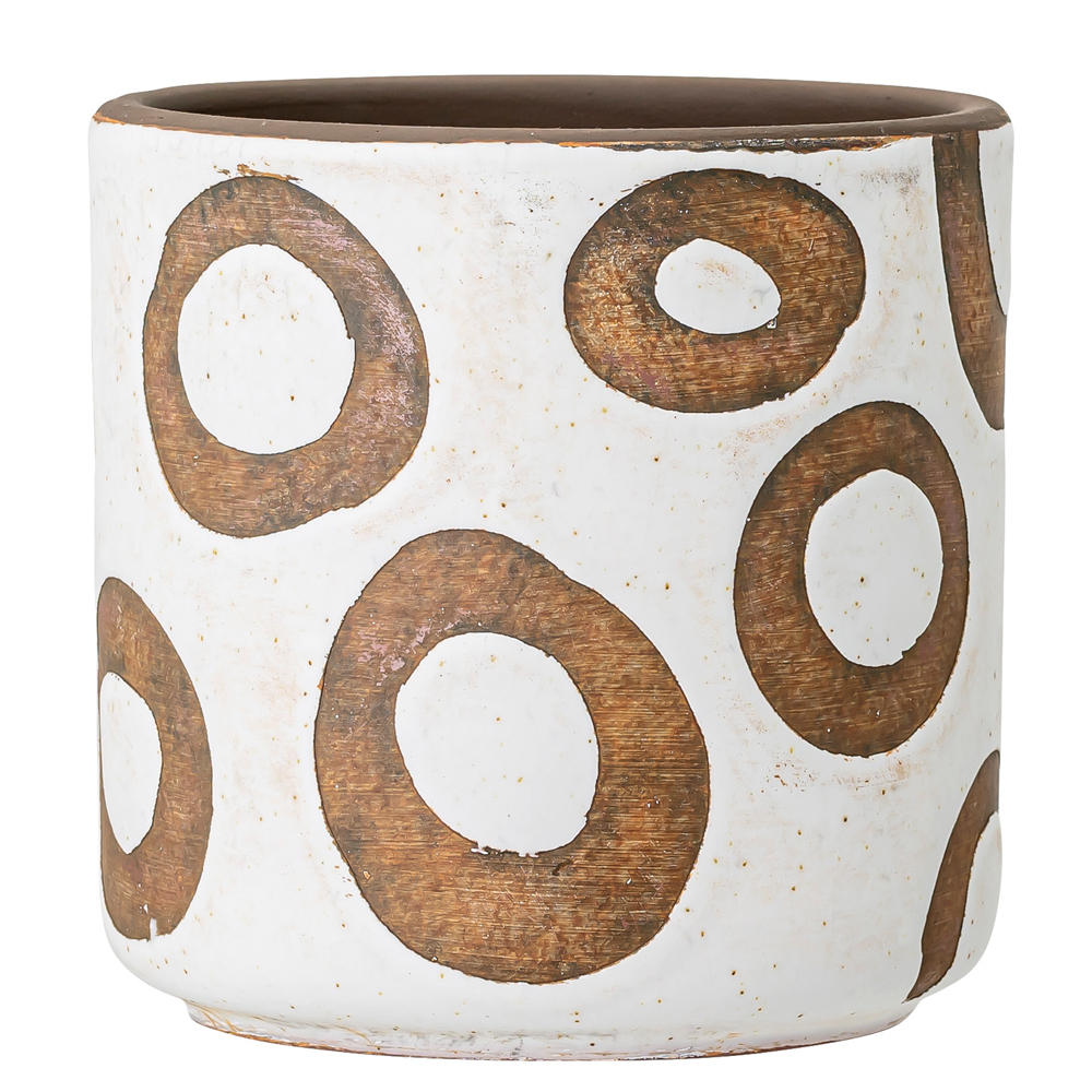 SELSEY Osłonka na doniczkę Bloomingville Avo z terakoty średnica 12 cm biała