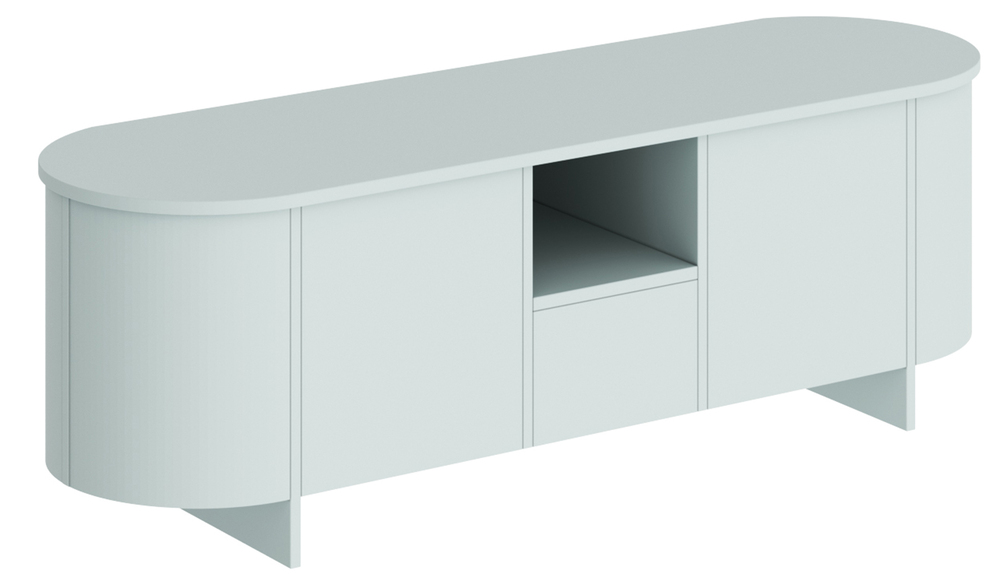 SELSEY Szafka RTV dwudrzwiowa Camplia z jedną szufladą 163 cm miętowy mat