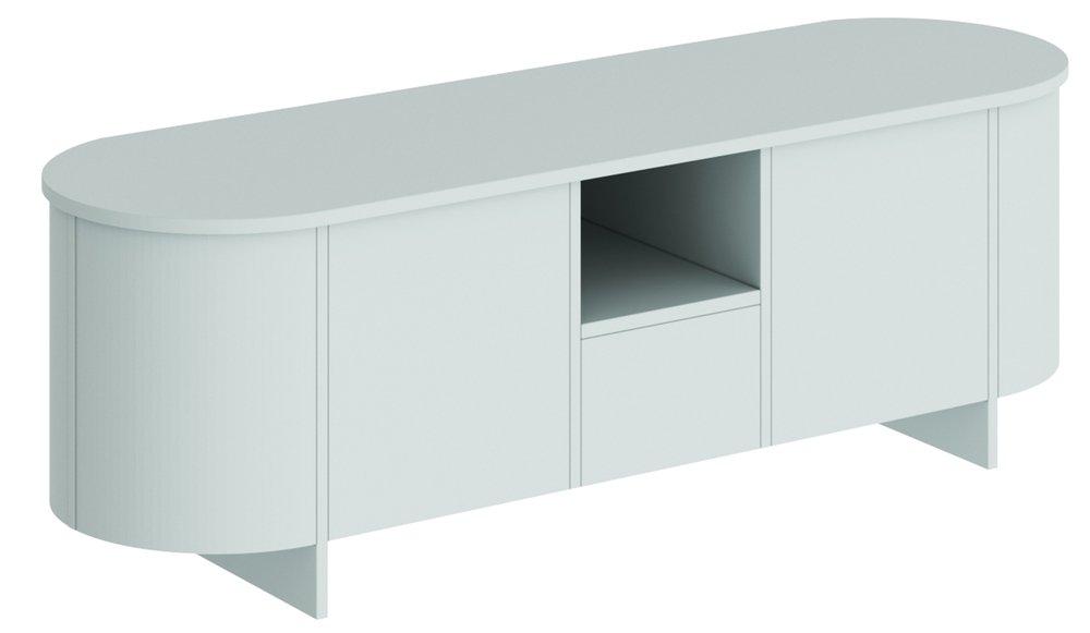 SELSEY Szafka RTV dwudrzwiowa Camplia z jedną szufladą 163 cm miętowy mat