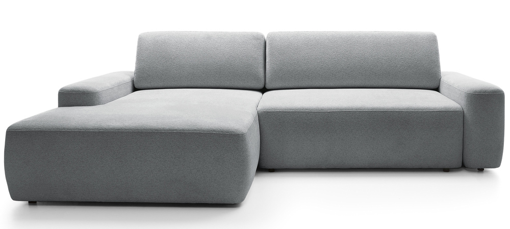 SELSEY Narożnik z funkcją spania Baleo L-kształtny lewostronny z pojemnikiem jasnoszary szenil