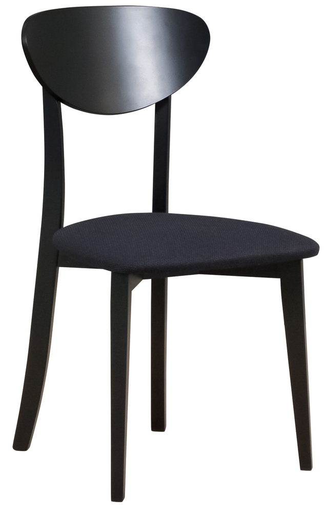 SELSEY Krzesło drewniane do jadalni tapicerowane Pomoni czarne