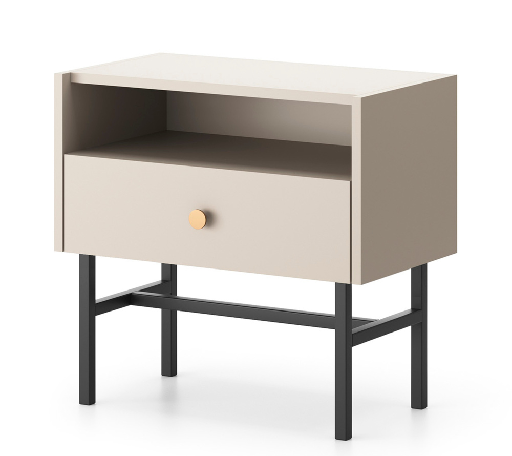 SELSEY Szafka nocna Divenos z szufladą 54 cm Szary beż