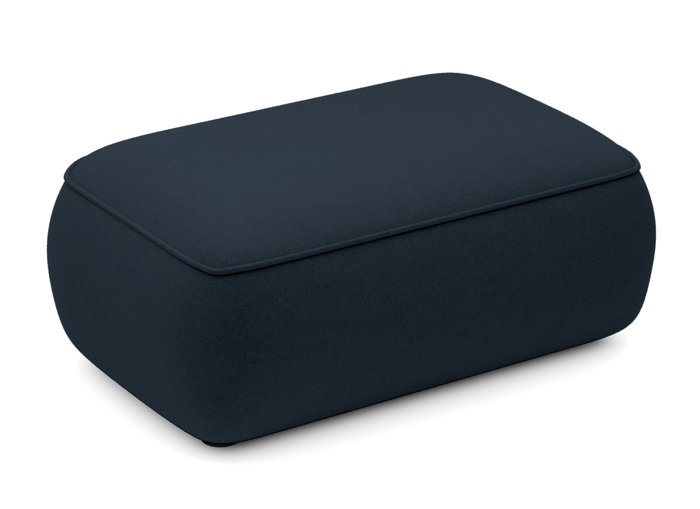 SELSEY Pufa Ovo granatowa welur w tkaninie łatwoczyszczącej