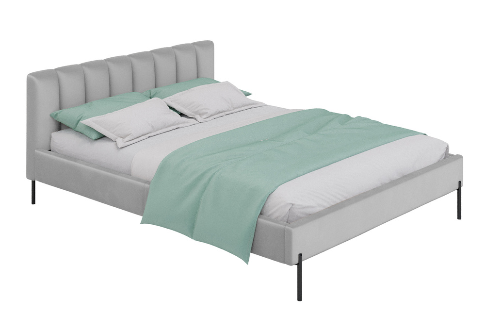 SELSEY Łóżko tapicerowane 180x200 cm Milanno jasnoszare welur