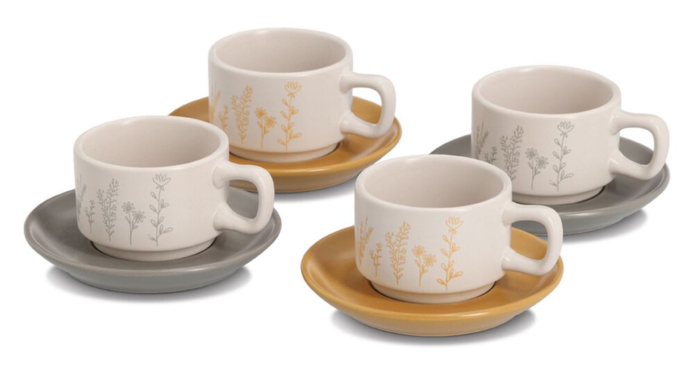 SELSEY Zestaw 4 filiżanek do espresso Daugha wielokolorowe