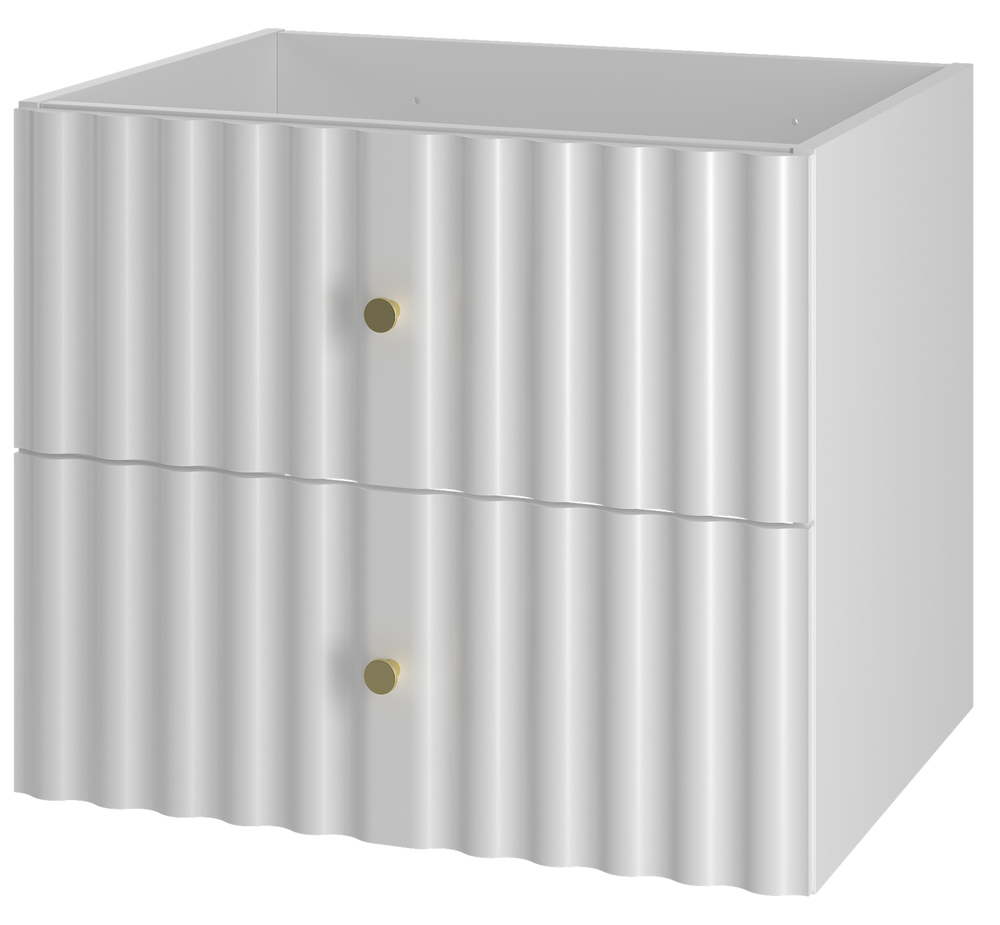 SELSEY Szafka pod umywalkę Aqua 60 cm ryflowane fronty biały mat