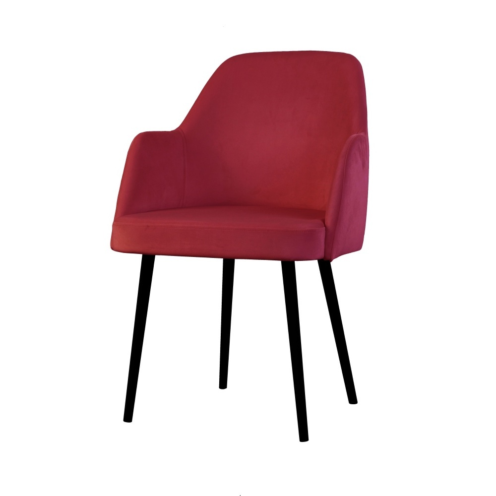 SELSEY Krzesło tapicerowane Kebbi malinowe welur