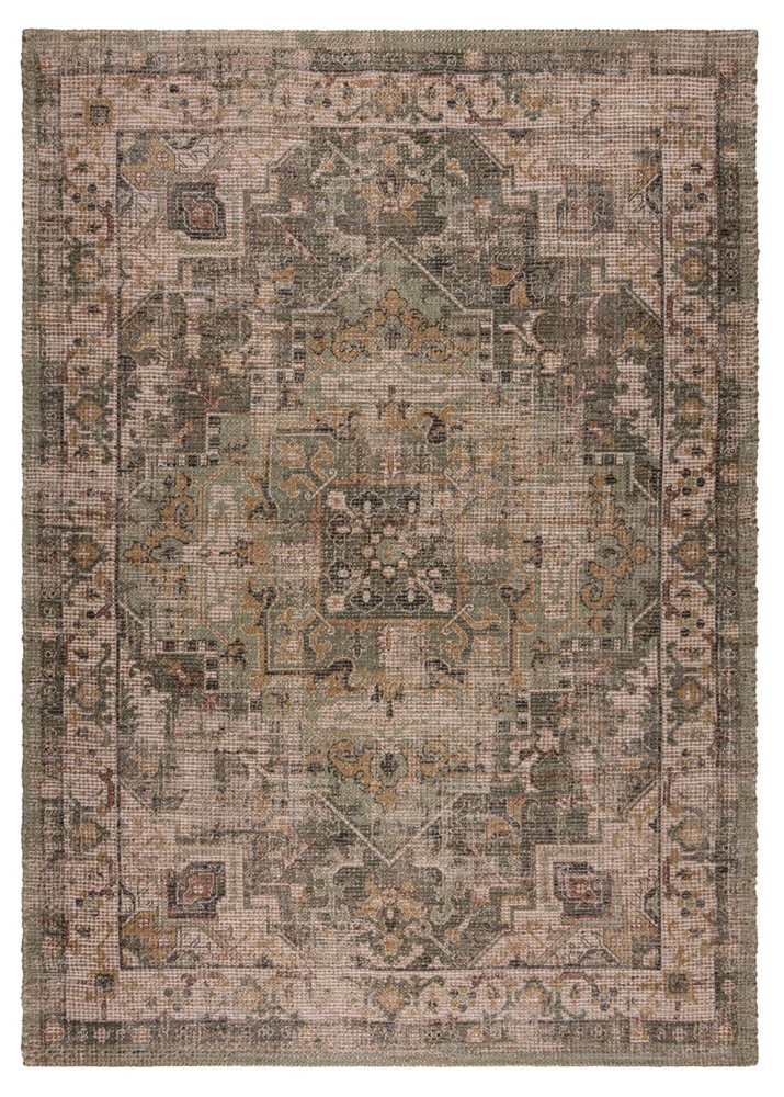 SELSEY Dywan Selena 170x120 cm z jutą brązowo-zielony