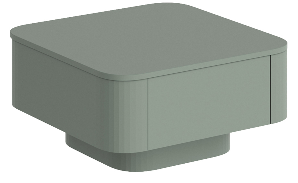 SELSEY Stolik kawowy Hilexed 80x80 cm zielony mat z szufladą