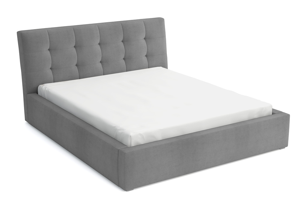 SELSEY Łóżko tapicerowane 140x200 cm Nabbe szare velvet hydrofobowe