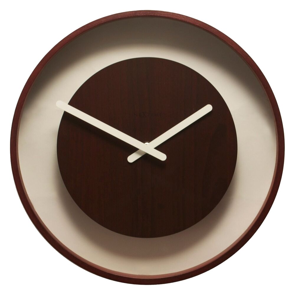 SELSEY Zegar ścienny Wood Loop 30 cm brązowy