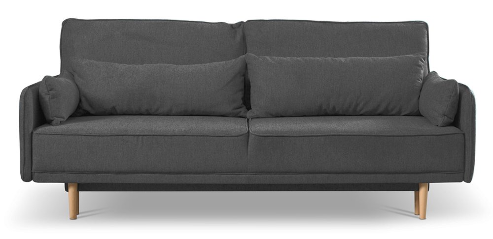 SELSEY Kanapa rozkładana trzyosobowa Spider ciemnoszara w tkaninie łatwoczyszczącej