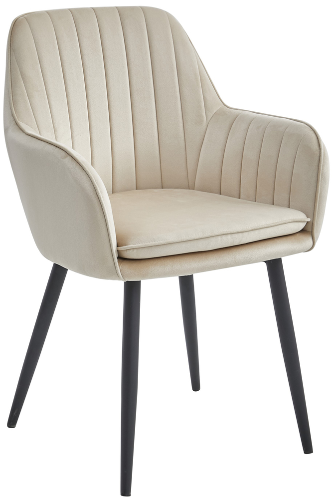 SELSEY Krzesło tapicerowane Symmer beżowy velvet