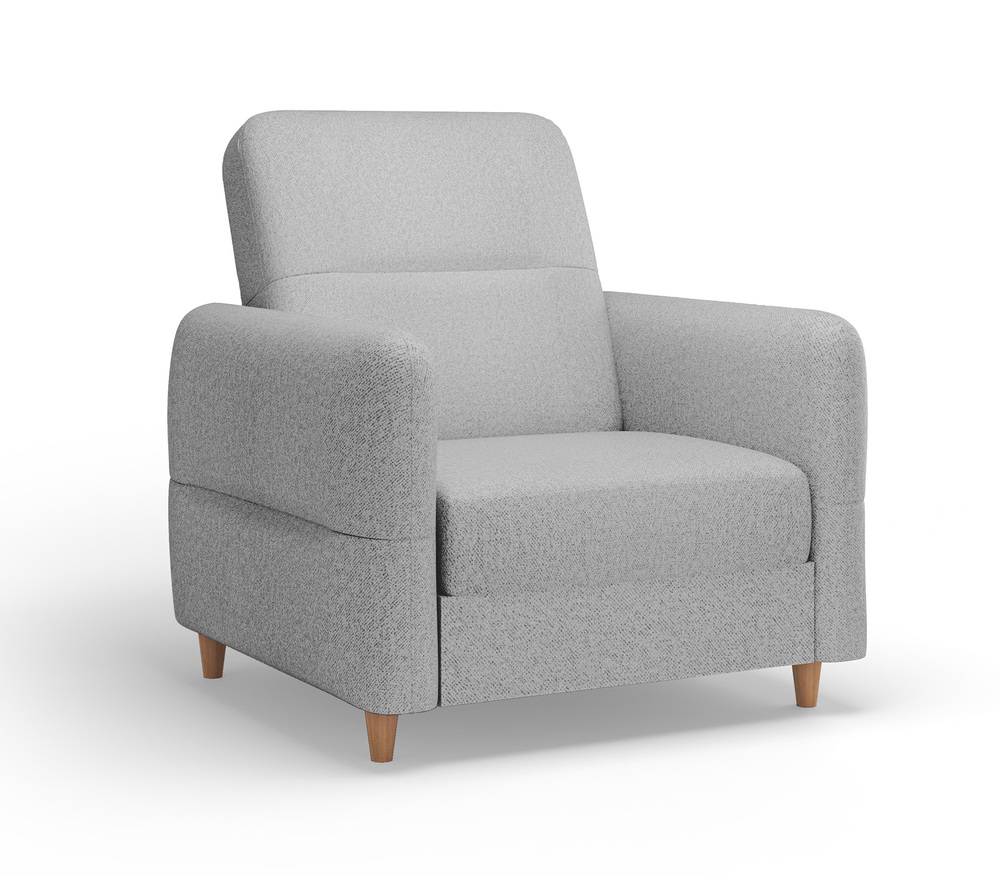 SELSEY Fotel wypoczynkowy Dakari szary welur hydrofobowy