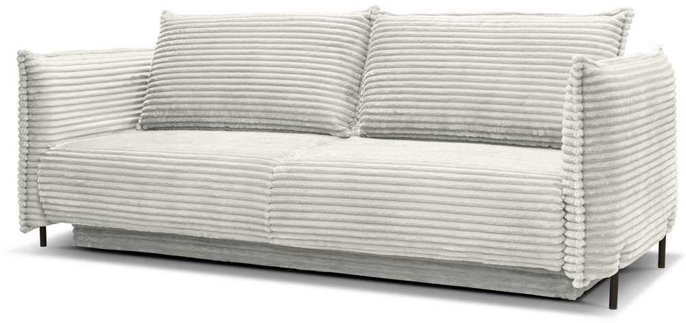 SELSEY Kanapa rozkładana trzyosobowa Amalfi z pojemnikiem jasnoszara gruby sztruks