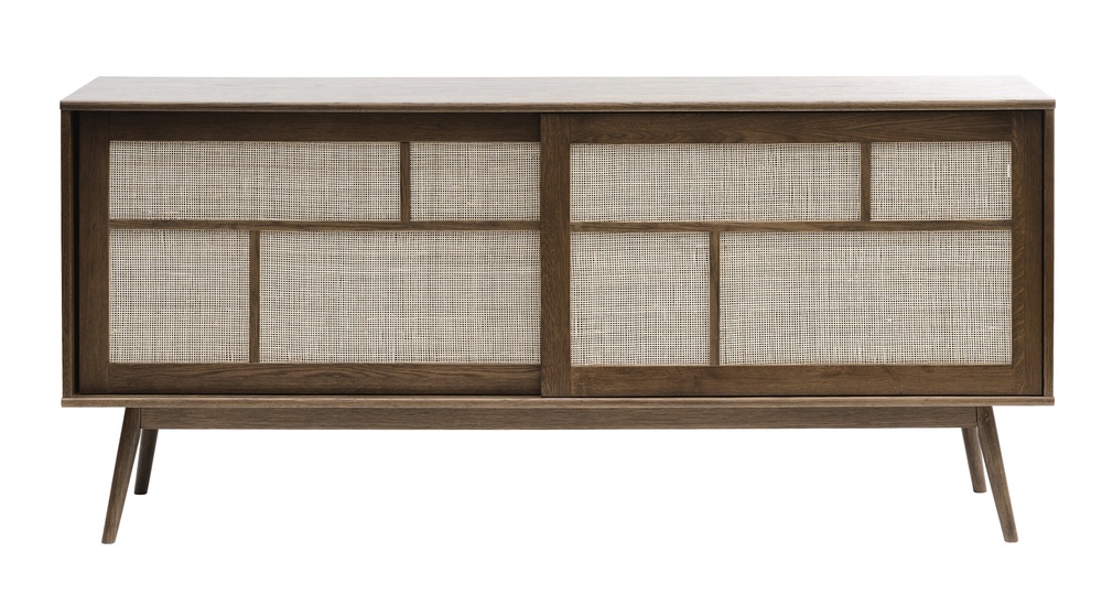 SELSEY Komoda Visimmy 180 cm przyciemniony dąb/plecionka