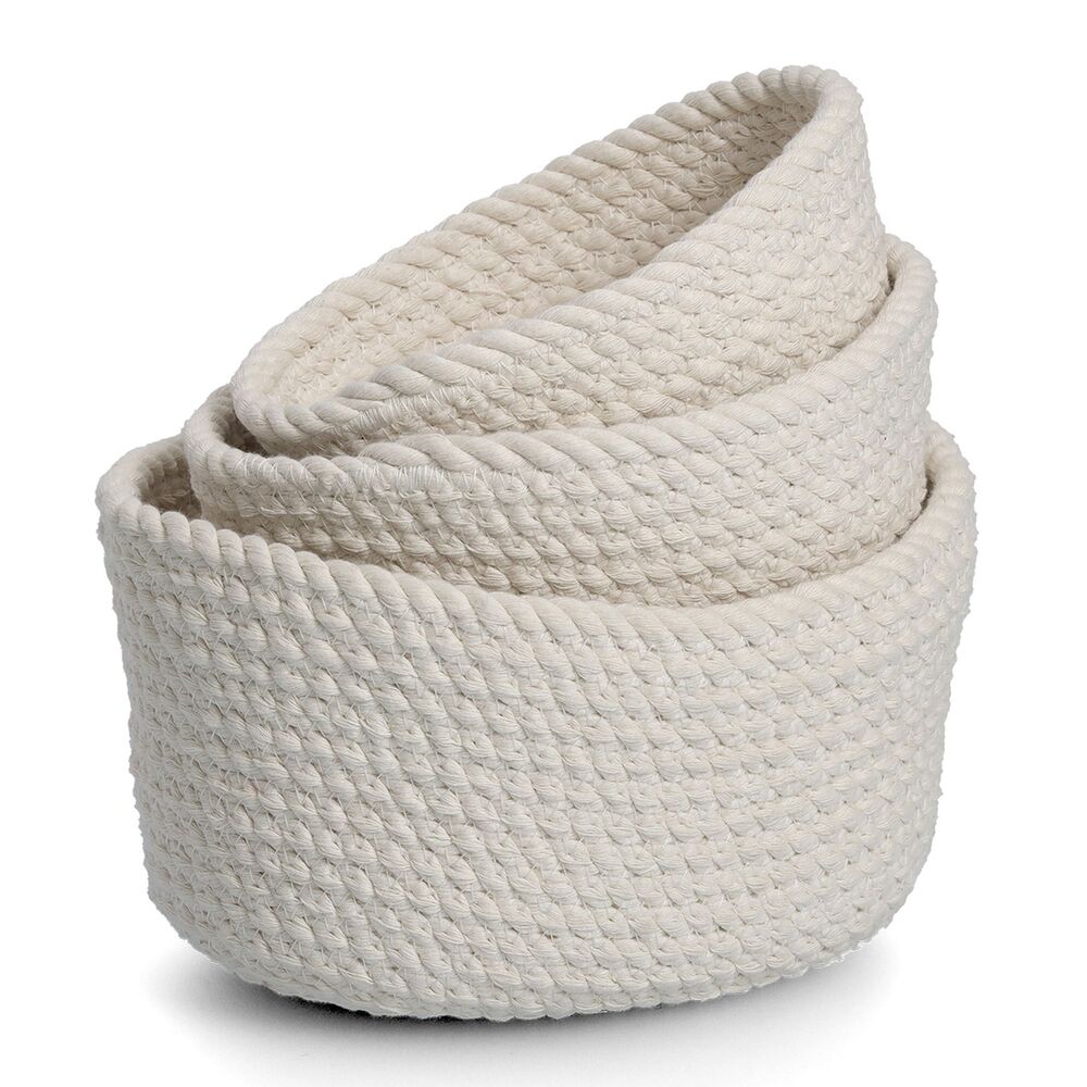 SELSEY Zestaw 3 koszy Berenut kremowe