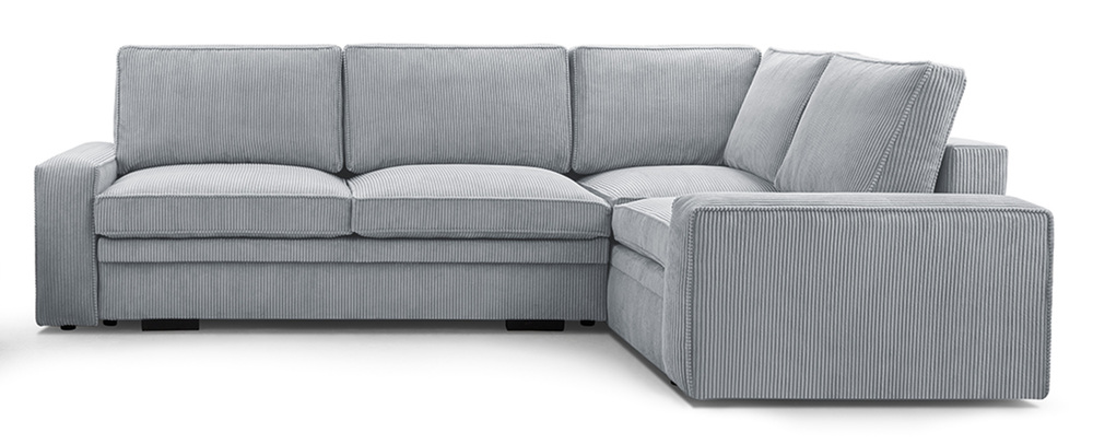 SELSEY Narożnik z funkcją spania Toledo prawostronny z pojemnikiem jasnoszary sztruks