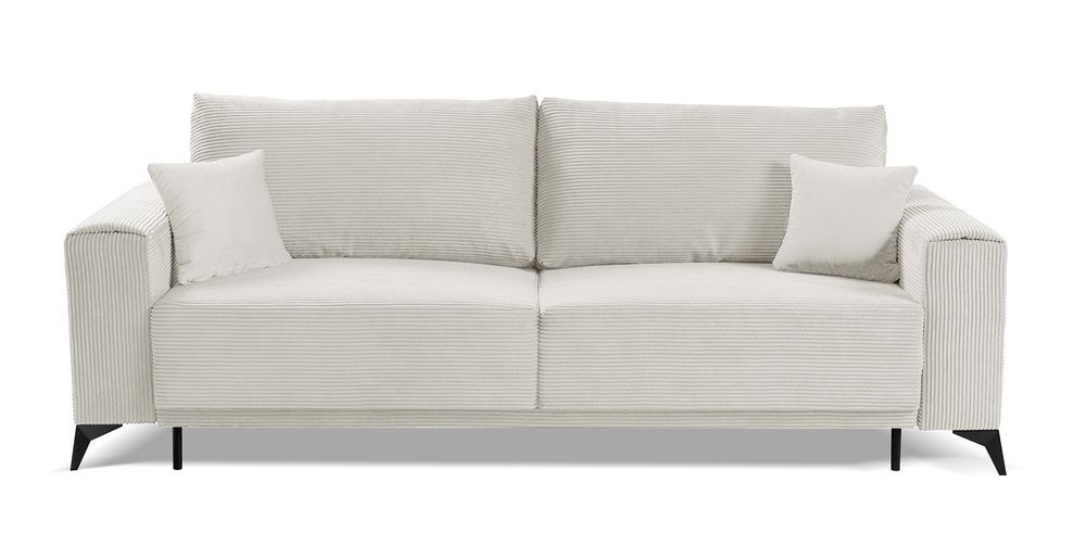 SELSEY Kanapa rozkładana trzyosobowa Jokiranta z pojemnikiem szarobeżowa sztruks