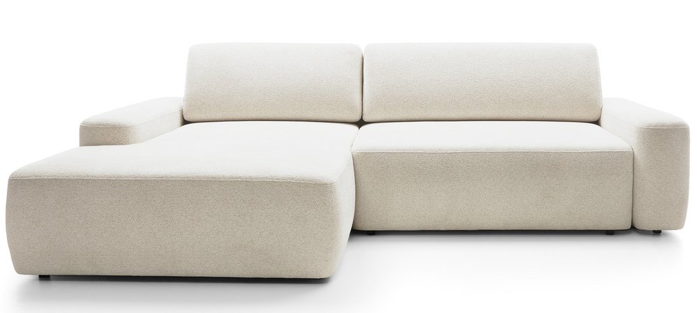 SELSEY Narożnik z funkcją spania Baleo L-kształtny lewostronny z pojemnikiem kremowy szennil